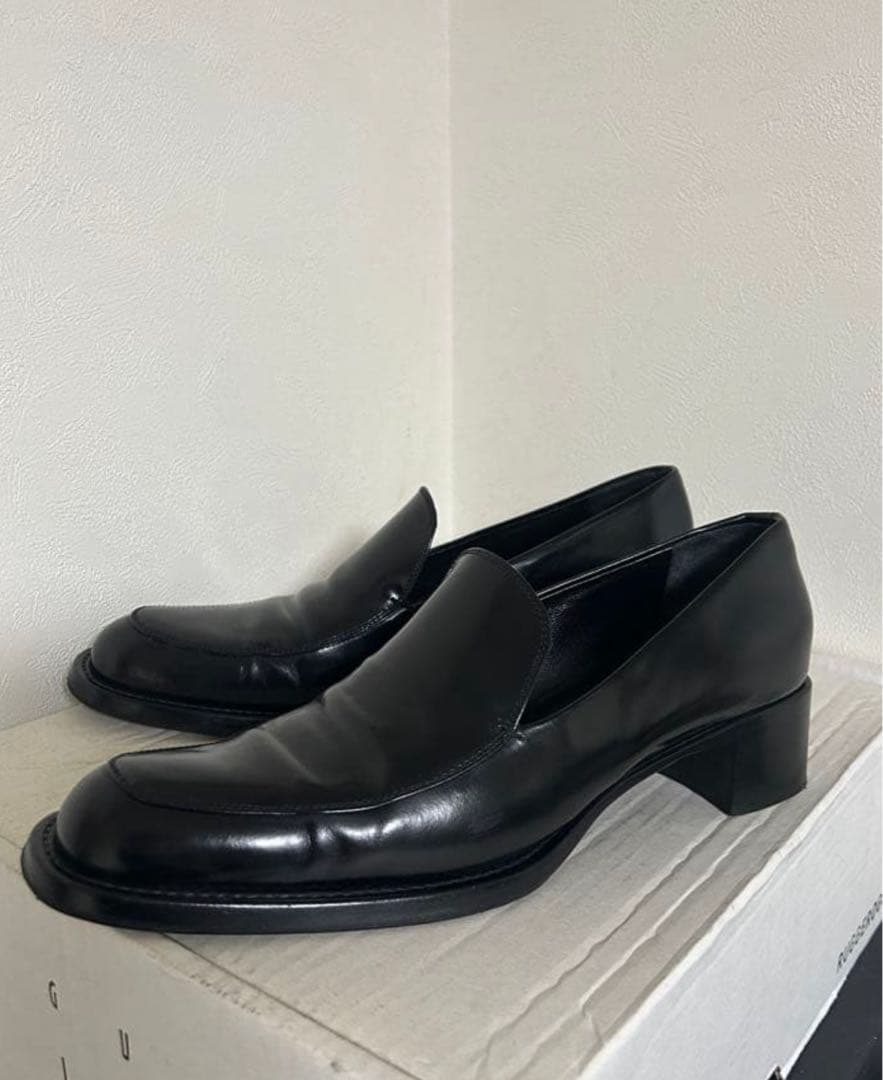 PRADA ブラック ローファー パンプスデザイン　ヒール　バレエシューズ　39