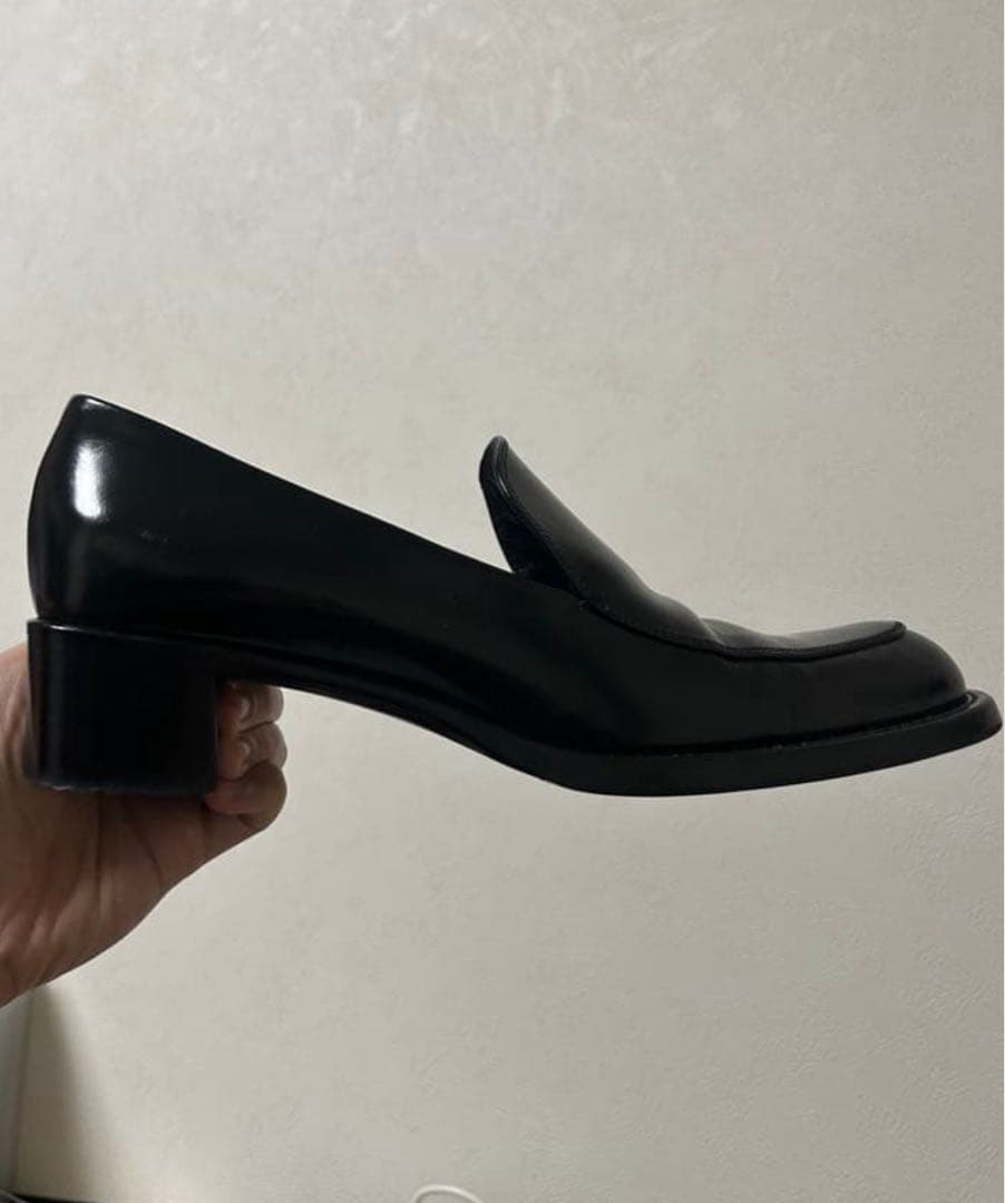 PRADA ブラック ローファー パンプスデザイン　ヒール　バレエシューズ　39