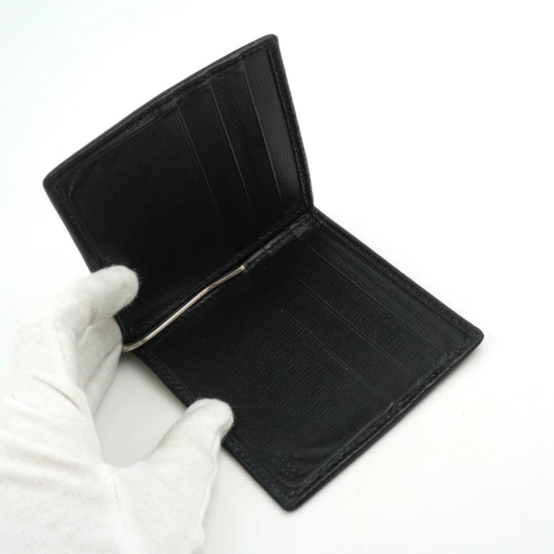 ✨極上美品✨　グッチ　マネークリップ　シマライン　GG PVC 黒　ブラック