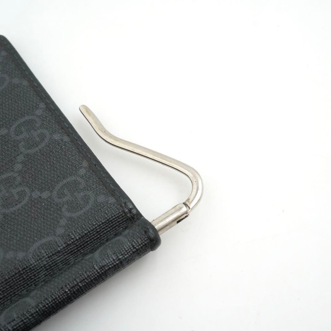 ✨極上美品✨　グッチ　マネークリップ　シマライン　GG PVC 黒　ブラック