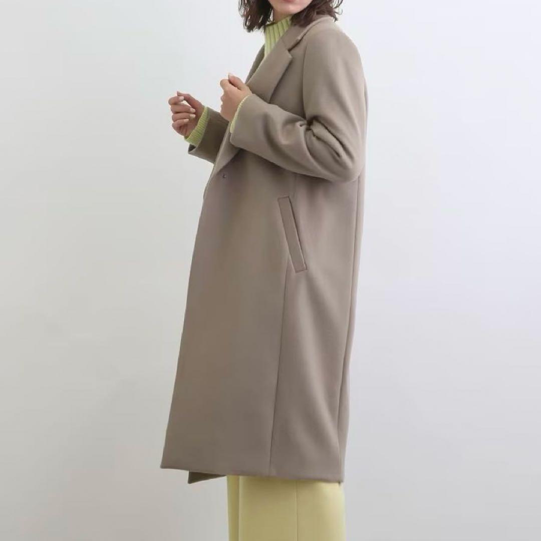 【新品タグ付き】INDIVI ウール100%チェスターコート ロング 15号