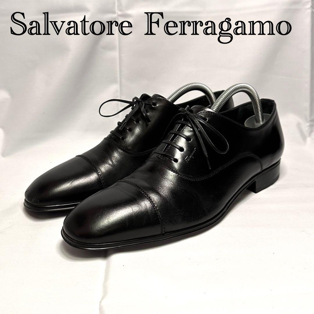 フェラガモ☆メンズ☆革靴☆ストレートチップ☆ブラック☆25.5cm相当☆179