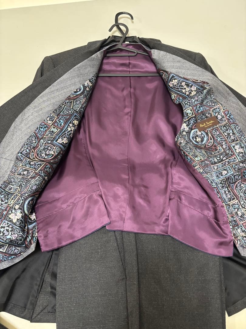 PAUL SMITH ダークグレー スーツ Mサイズ ベスト付き