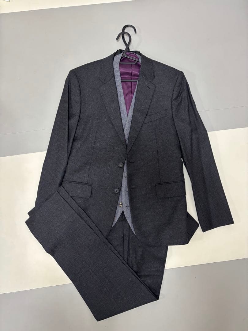 PAUL SMITH ダークグレー スーツ Mサイズ ベスト付き