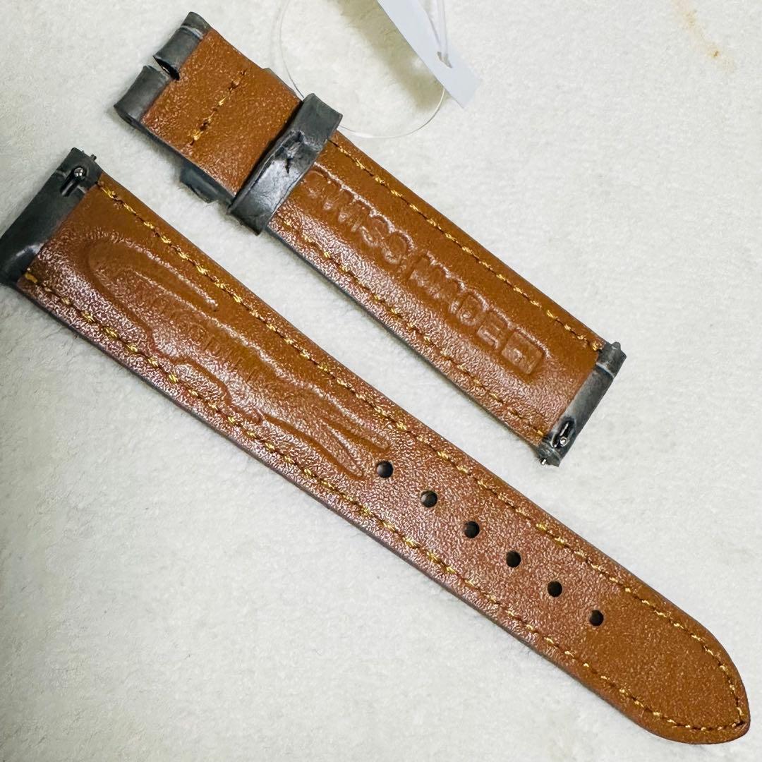 1017#18mm-16mmアッシュグレー★スイス製★本物クロコダイルベルト