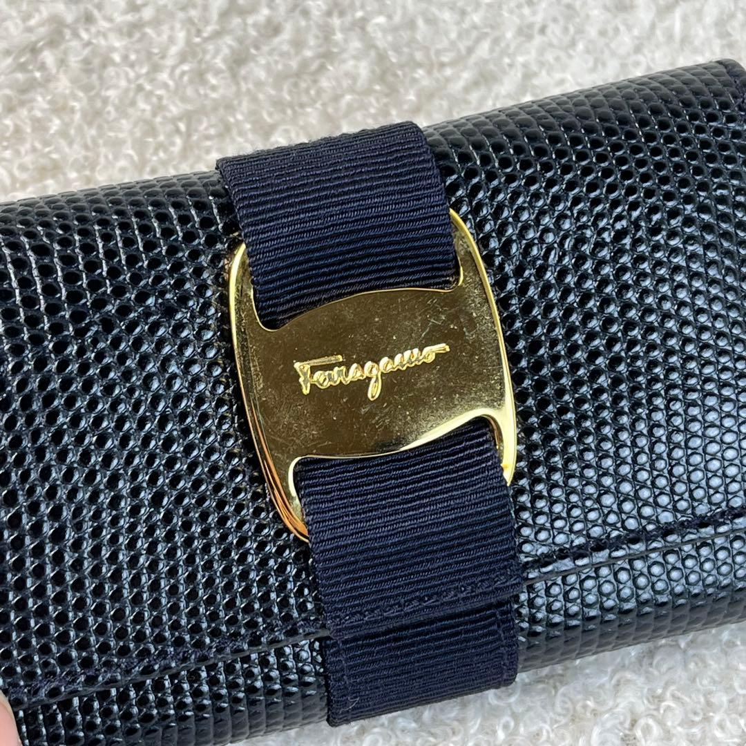 新品未使用　Salvatore Ferragamo 6連キーケース　ヴァラリボン