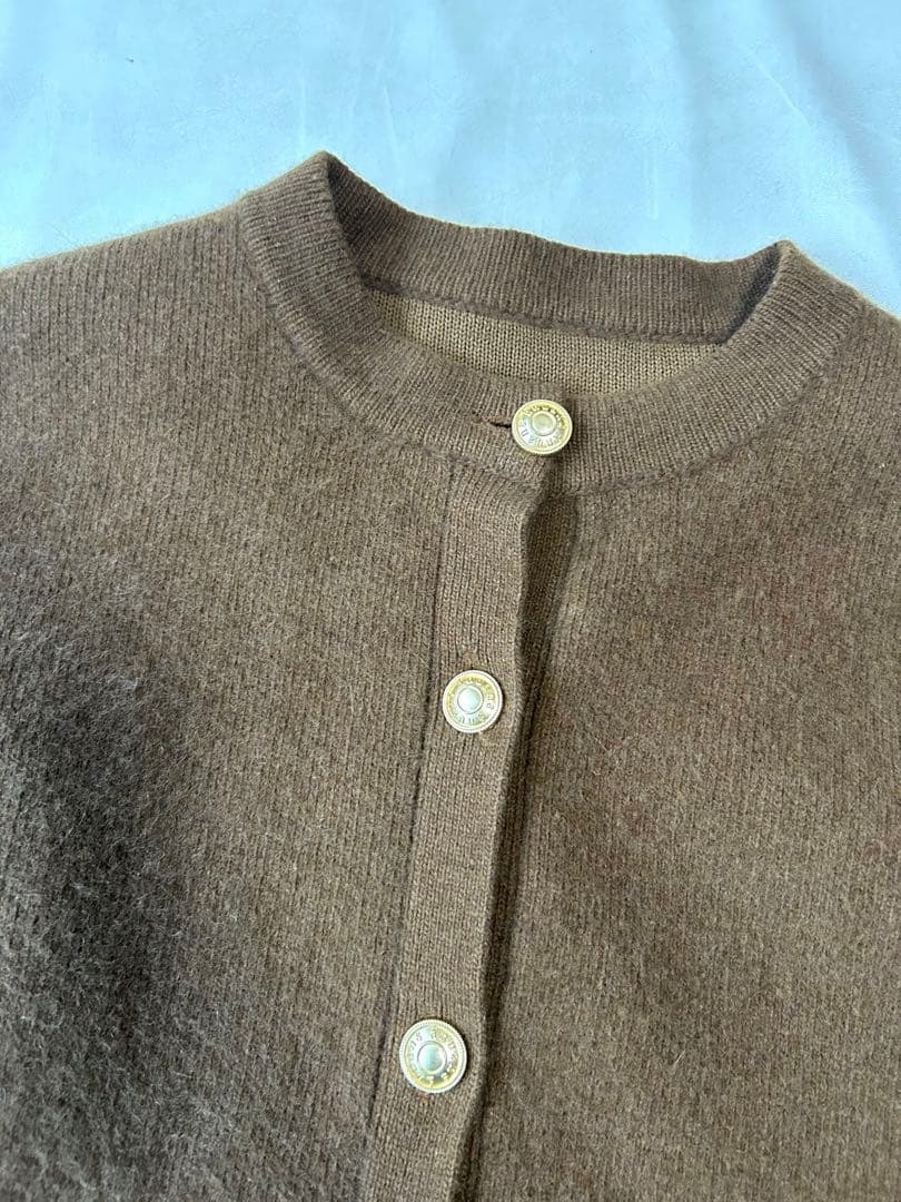 anuans キャメル　ニットジャケット