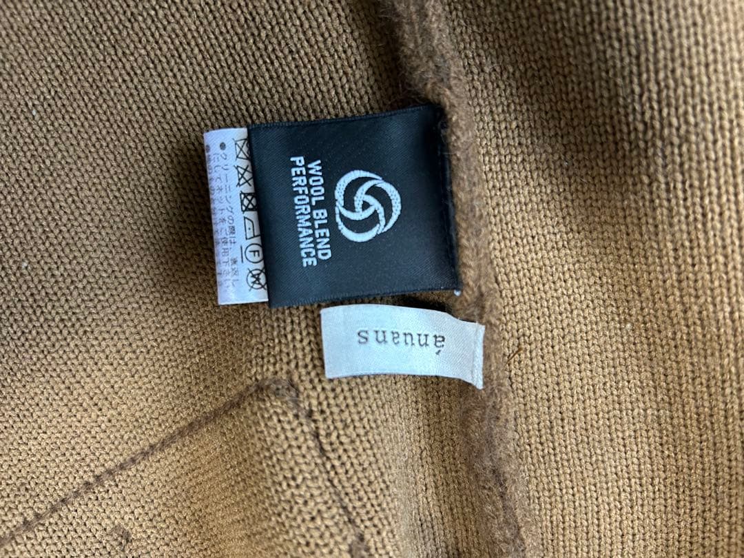 anuans キャメル　ニットジャケット