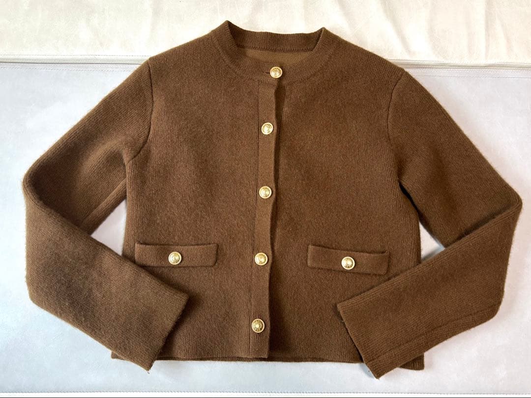 anuans キャメル　ニットジャケット