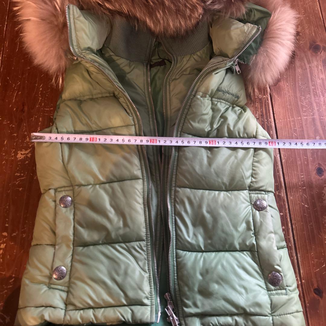 ミントグリーン ファーダウンベスト y2k 平成ギャル