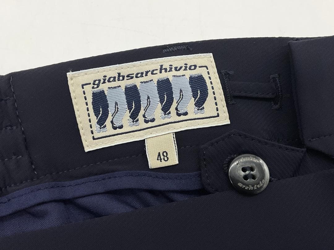 新品 giab's ARCHIVIO 永久クリースストレッチスラックスパンツ48