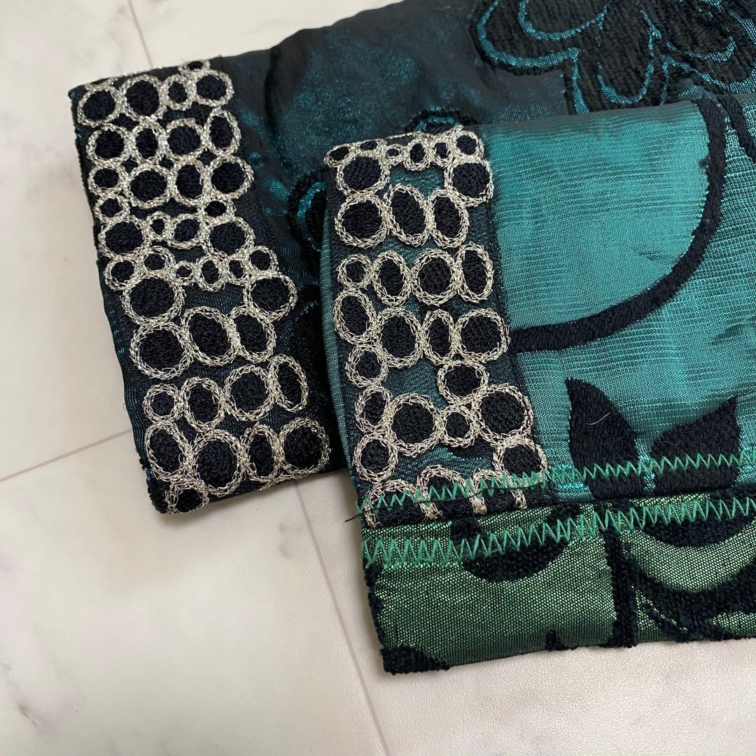 Desigual 総柄　異素材切り替え　ステンカラーコート　飾りボタン