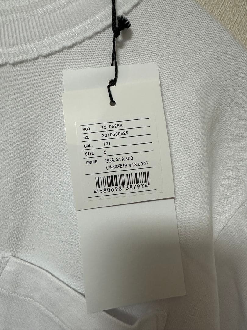 【新品】sacai ホワイト ロングスリーブ カットソー サイズ3 ロンT