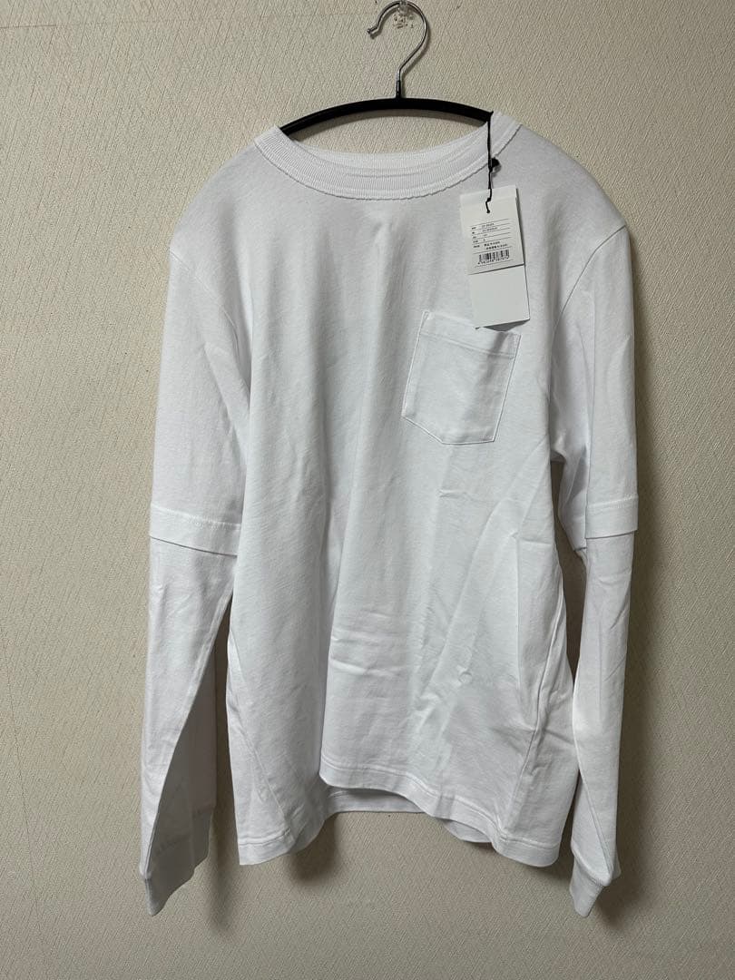 【新品】sacai ホワイト ロングスリーブ カットソー サイズ3 ロンT