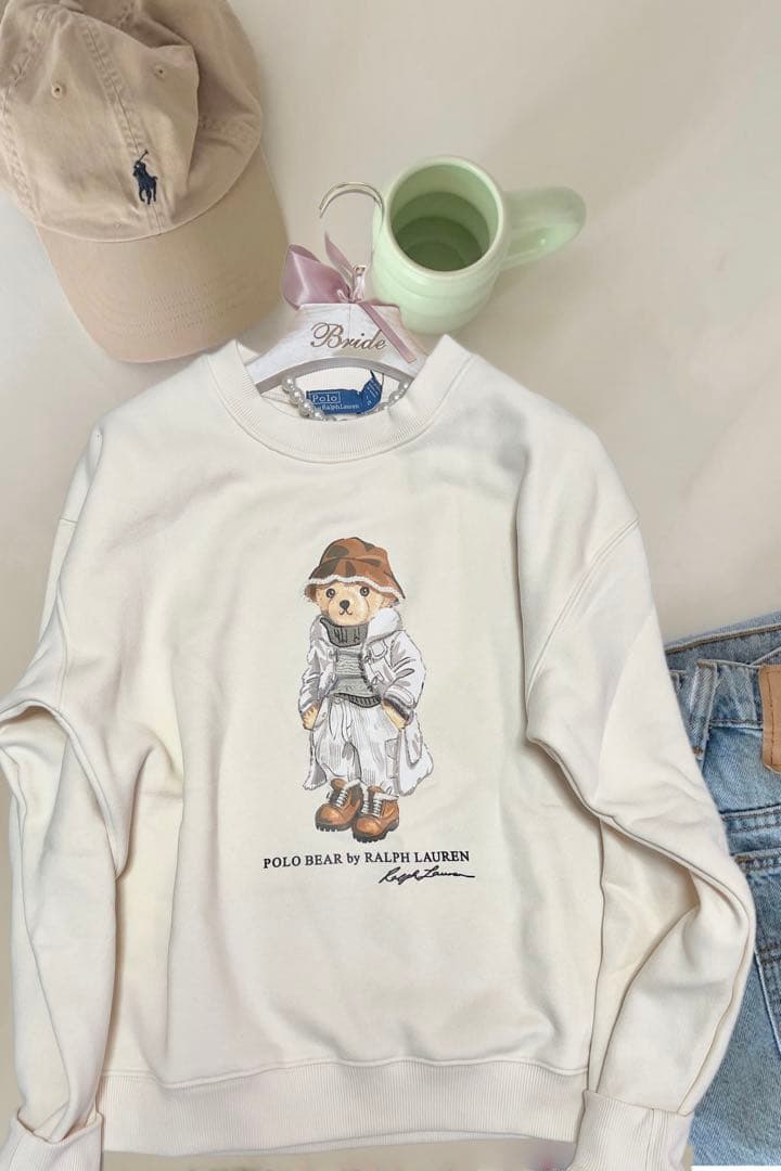 セールPoloラルフローレントレーナースウェットポロベア　裏起毛