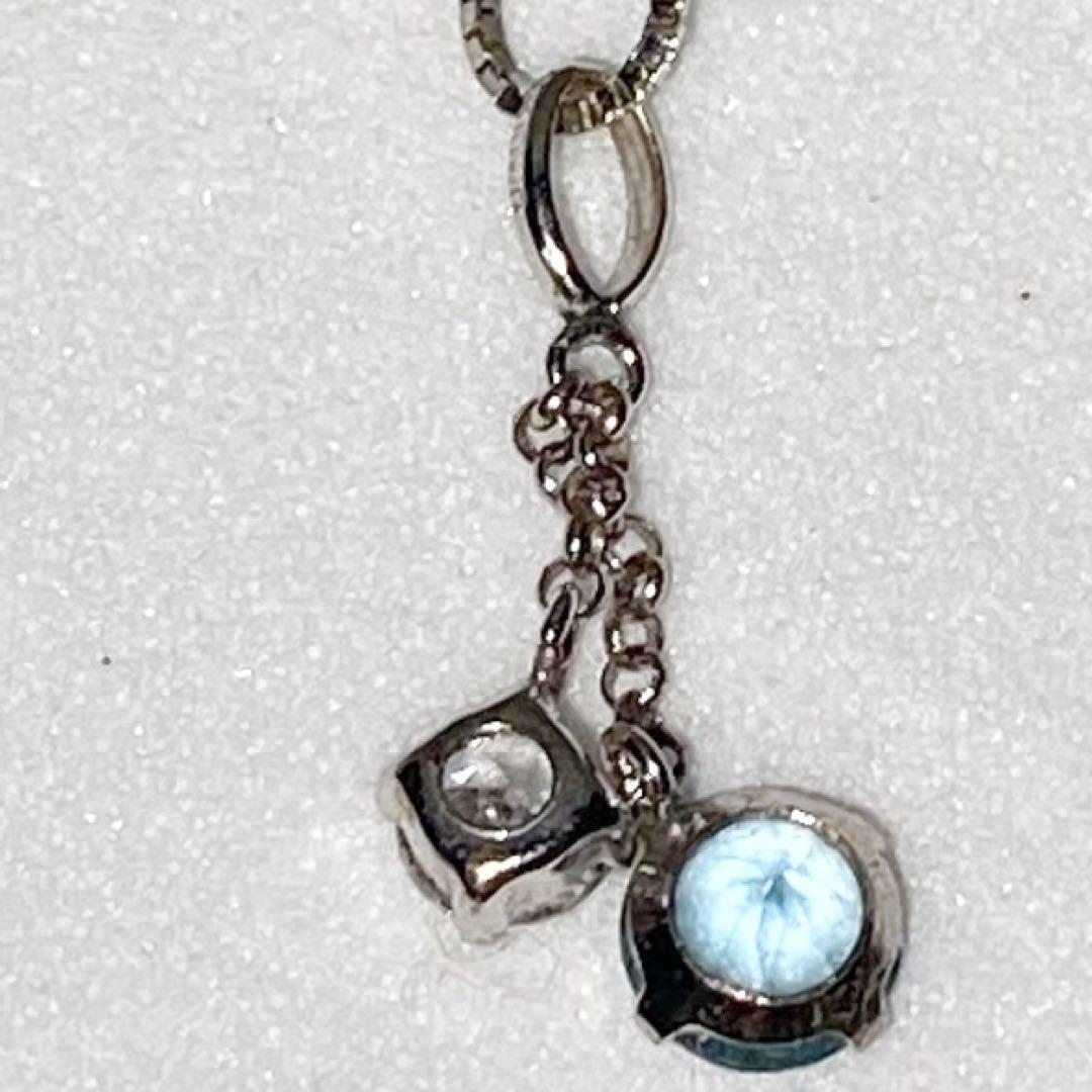 K14WG ホワイトゴールド ネックレス ブルートパーズ（トップK10）/601