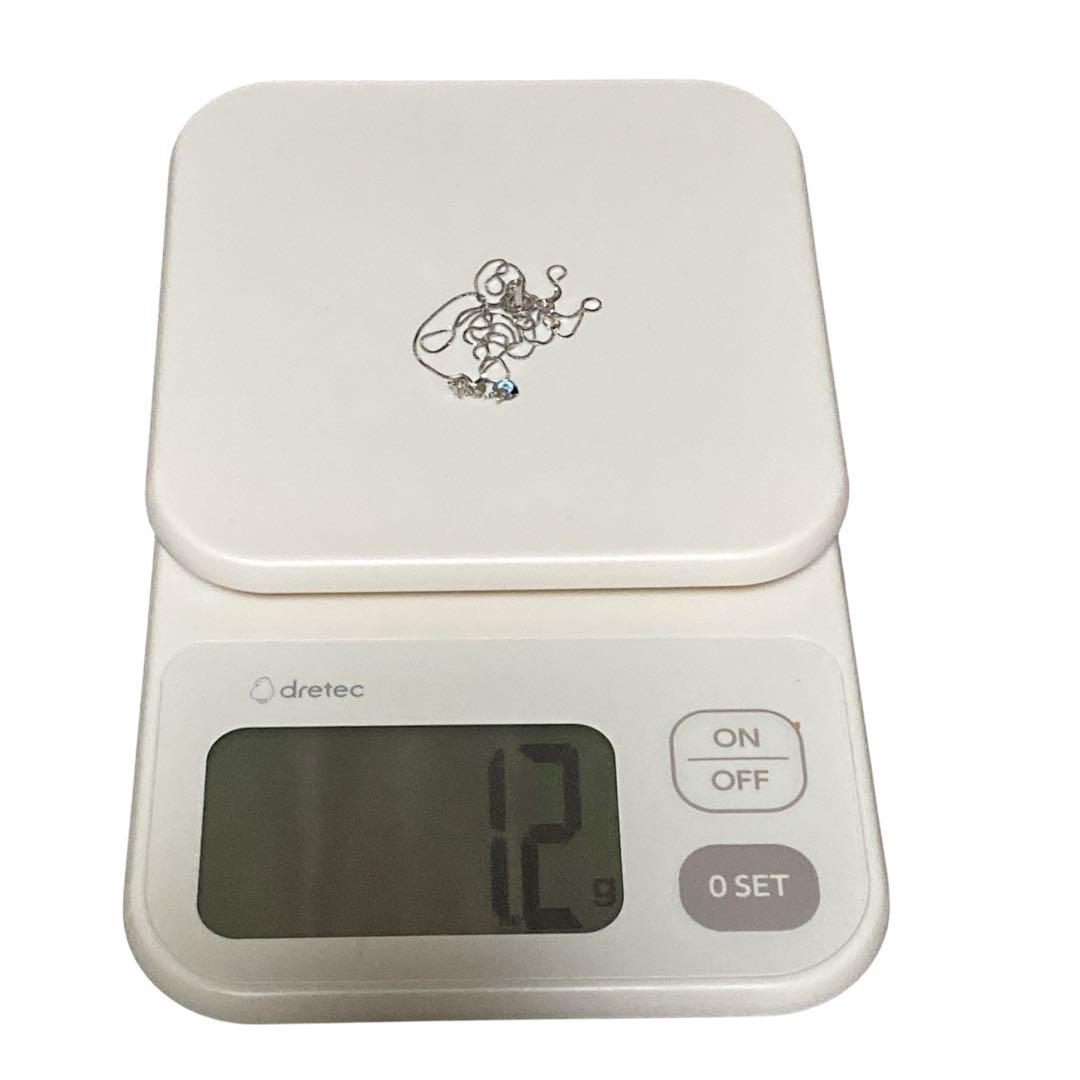 K14WG ホワイトゴールド ネックレス ブルートパーズ（トップK10）/601