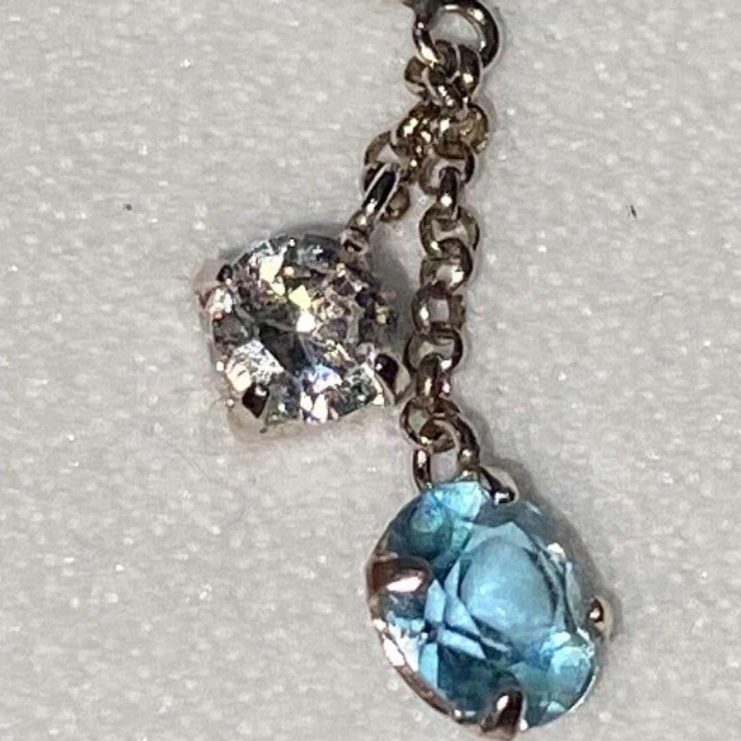 K14WG ホワイトゴールド ネックレス ブルートパーズ（トップK10）/601