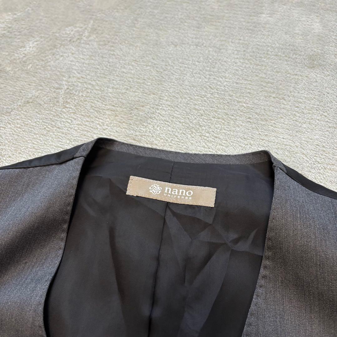 未使用に近い✨ナノユニバース 3ピース セットアップスーツ 2B シルク 48