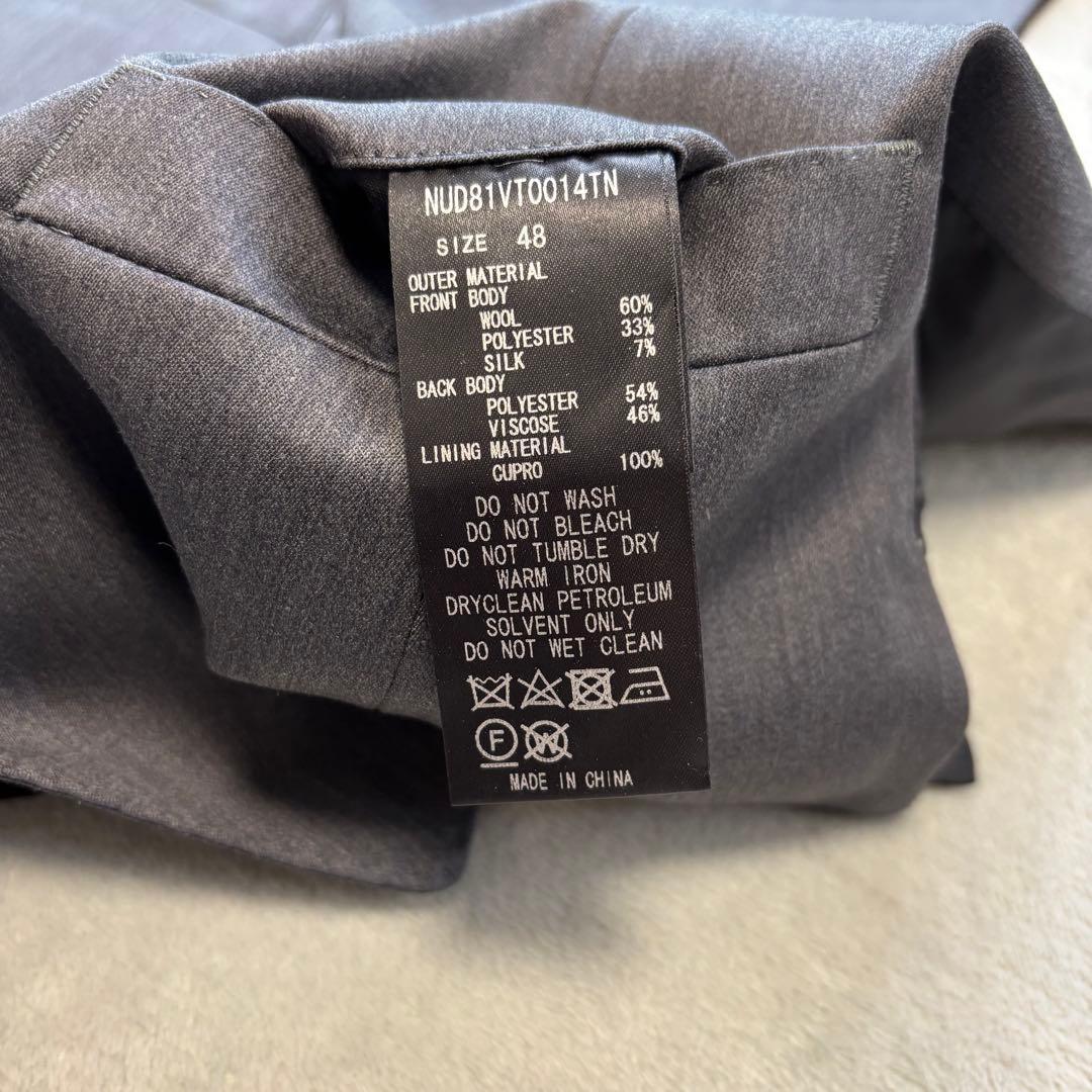 未使用に近い✨ナノユニバース 3ピース セットアップスーツ 2B シルク 48