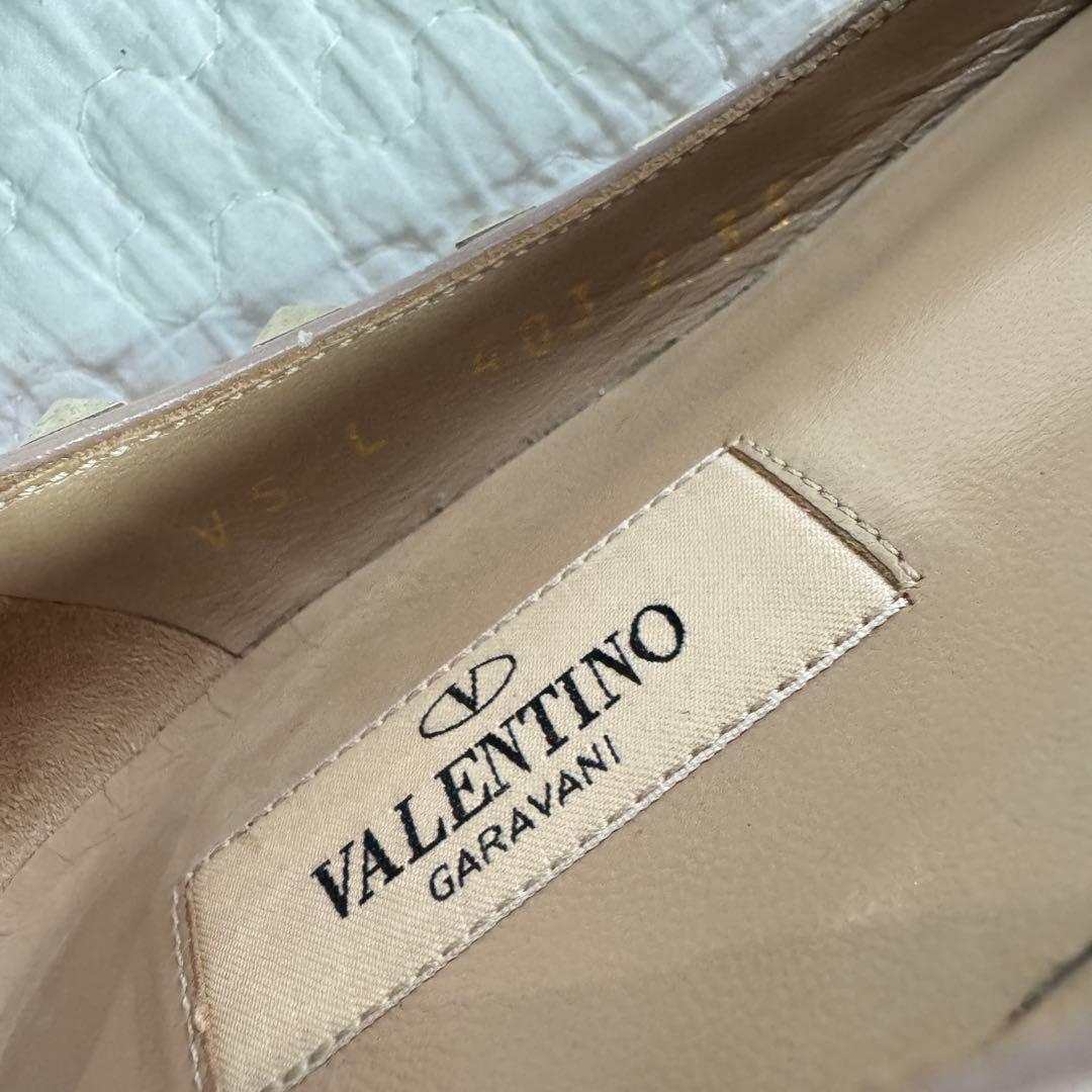 VALENTINO GARAVANI ロックスタッズフラットシューズ 黒
