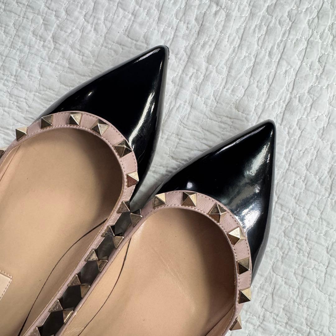 VALENTINO GARAVANI ロックスタッズフラットシューズ 黒