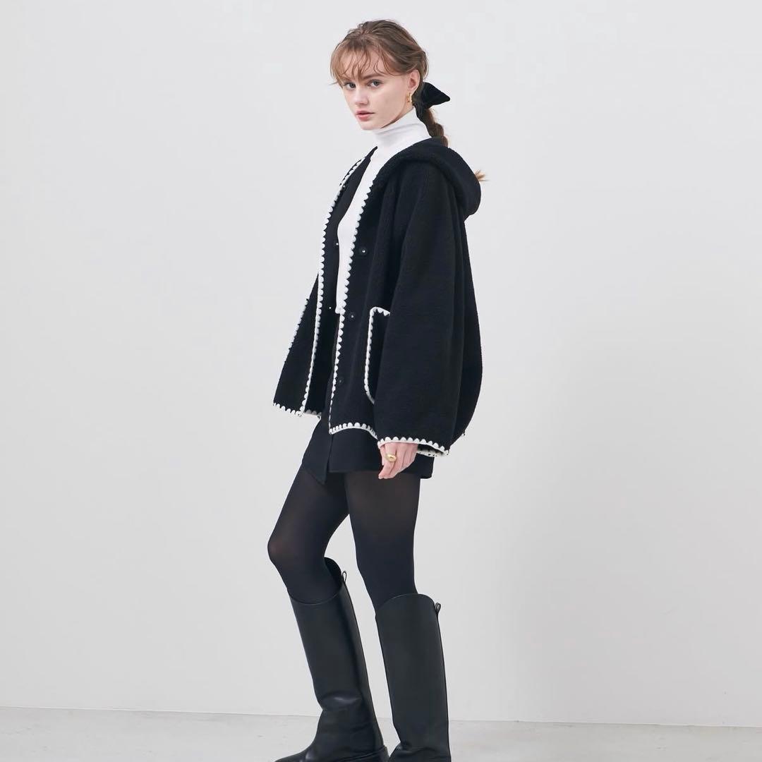 ジャケット・アウター liten/Scallop Boa Hoodie