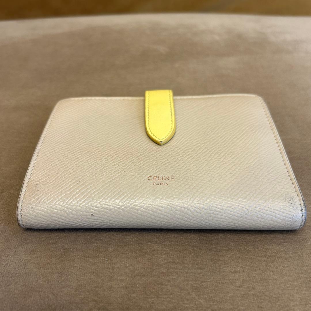CELINE 二つ折り財布 ベージュ/イエロー