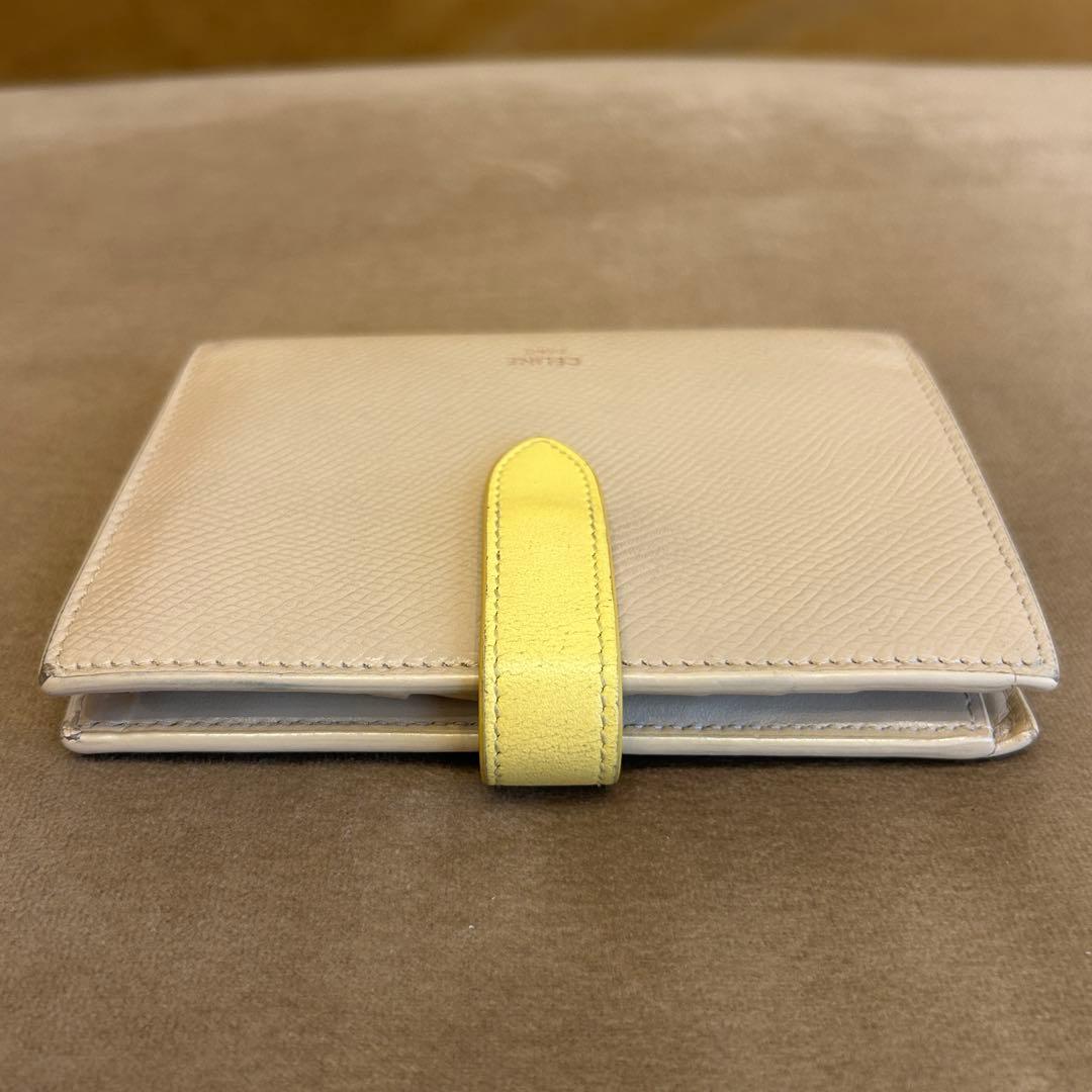 CELINE 二つ折り財布 ベージュ/イエロー