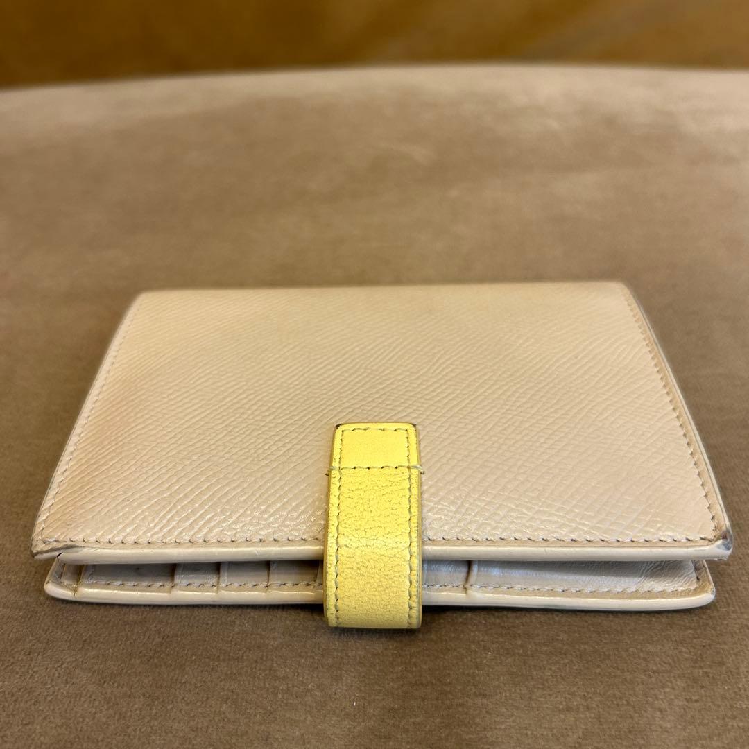 CELINE 二つ折り財布 ベージュ/イエロー