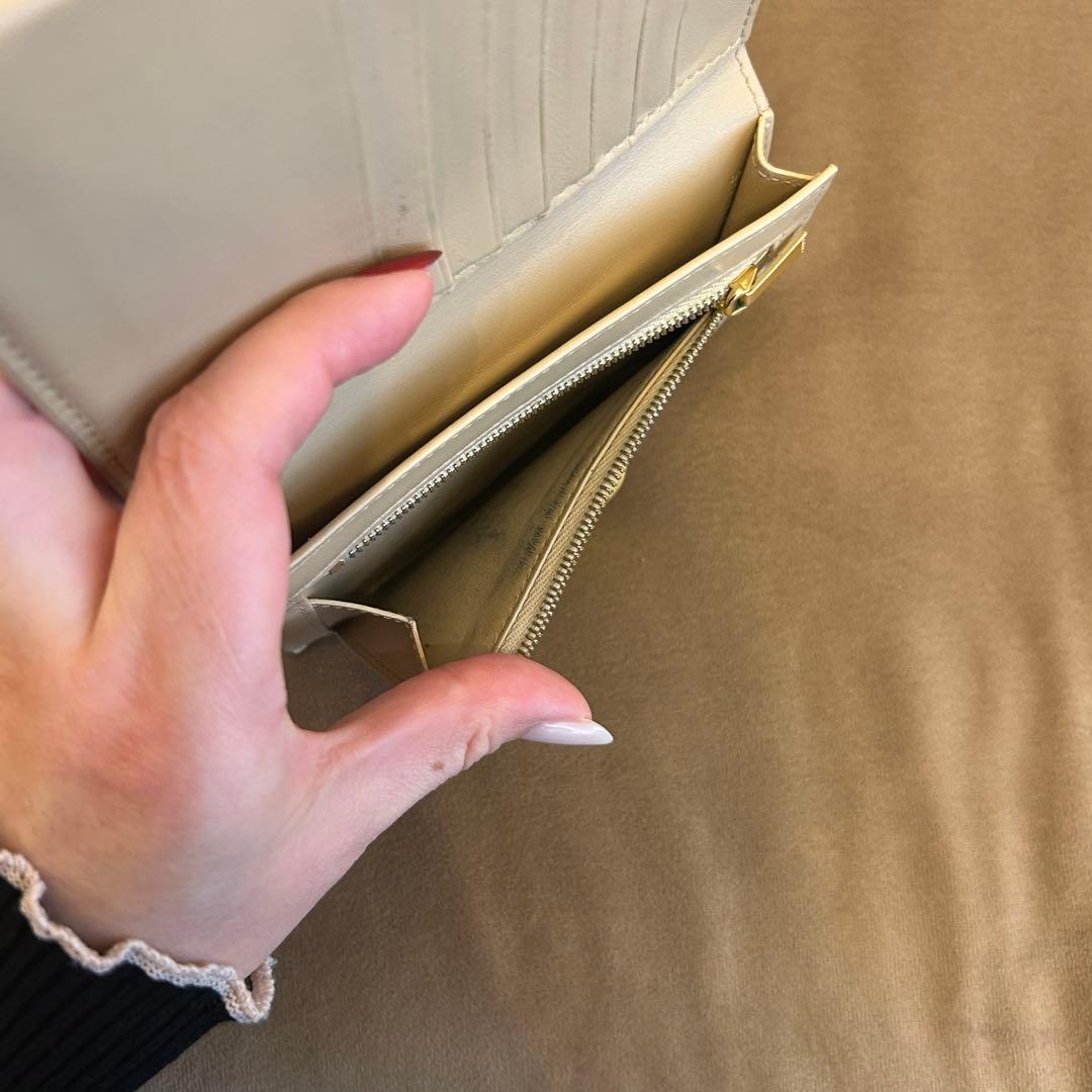 CELINE 二つ折り財布 ベージュ/イエロー