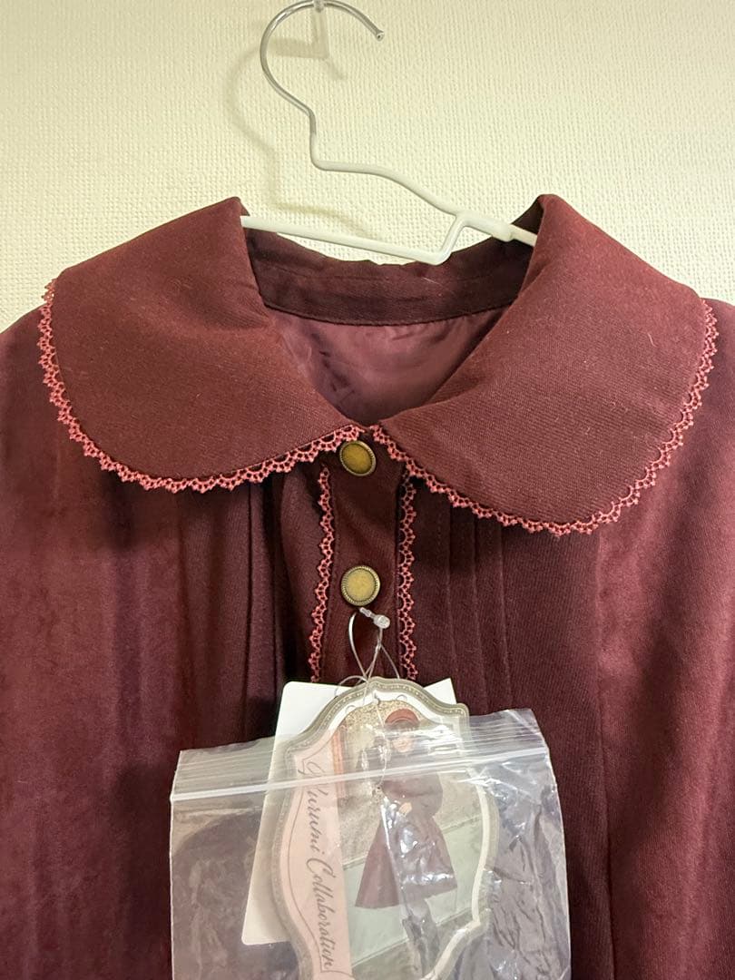 新品　くる実 ノエル・ド・メモワール ワンピース 5L しまむら　ワインレッド