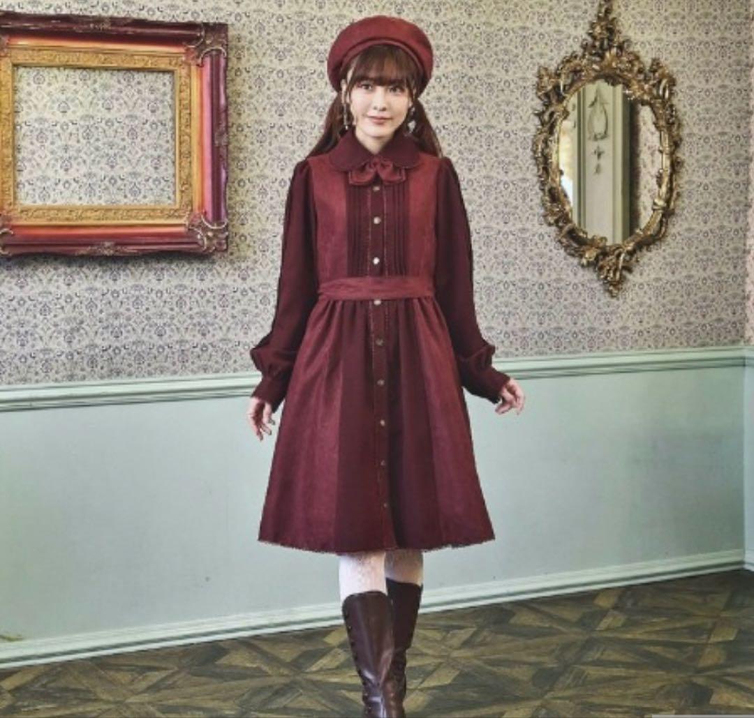 新品　くる実 ノエル・ド・メモワール ワンピース 5L しまむら　ワインレッド