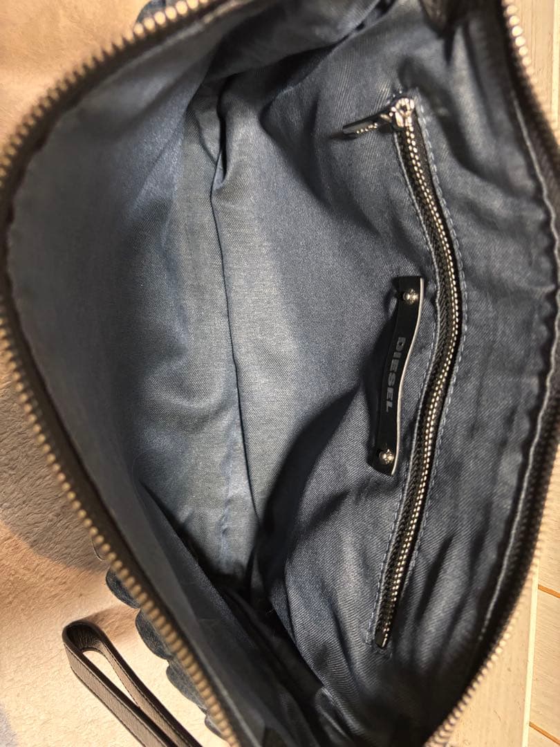 DIESEL デニム フリル クラッチバッグ