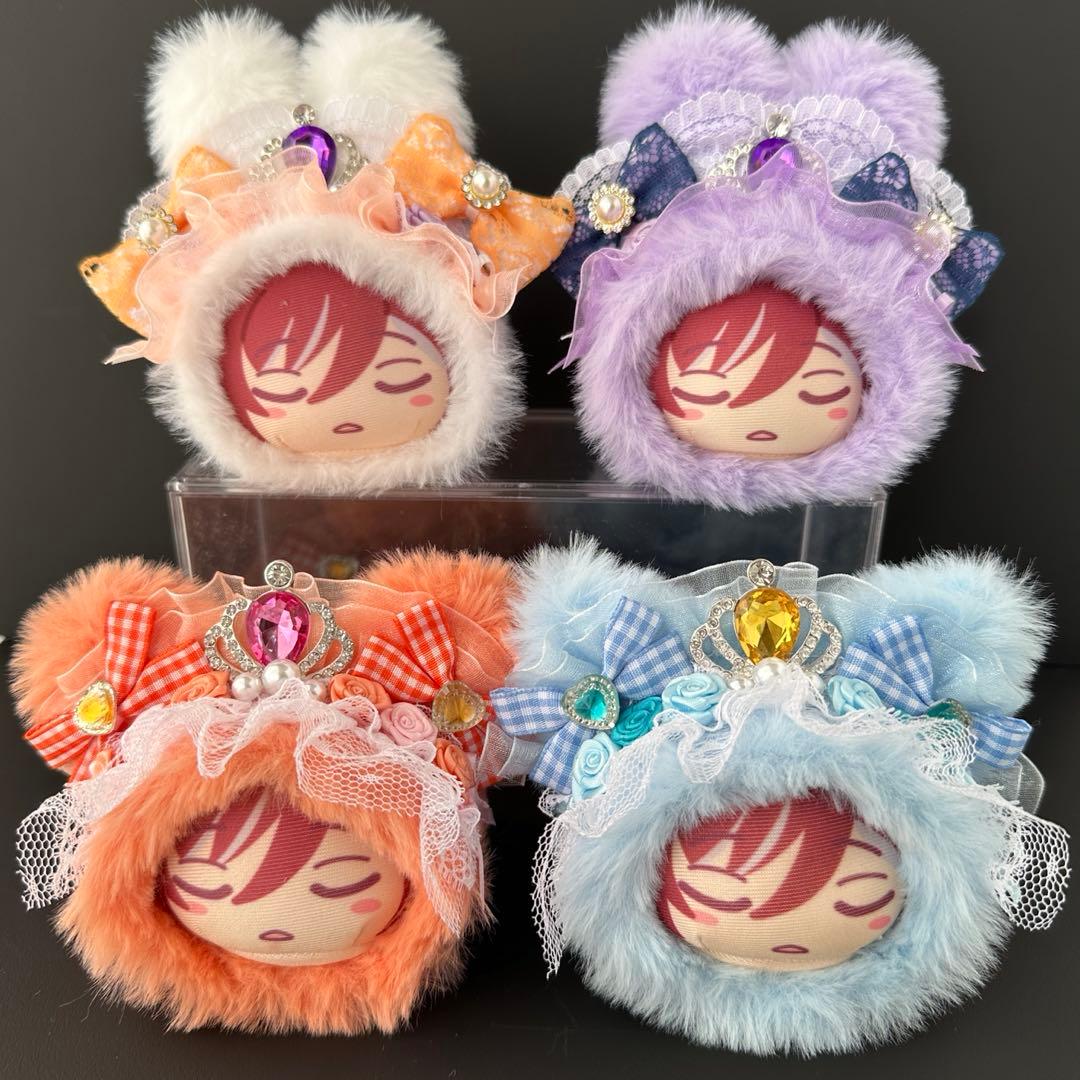 まんじゅう　着ぐるみ　ぬい服　白　水色　オレンジ　ラベンダー　うさぎ　ねこ　くま