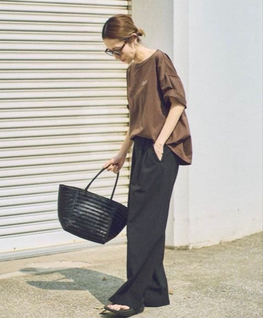 FRAMeWORK haru コラボ　ロゴTEE ブラウン