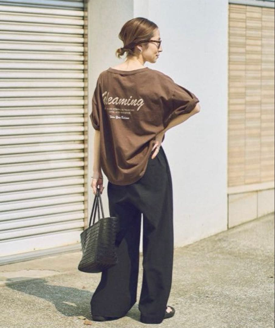 FRAMeWORK haru コラボ　ロゴTEE ブラウン