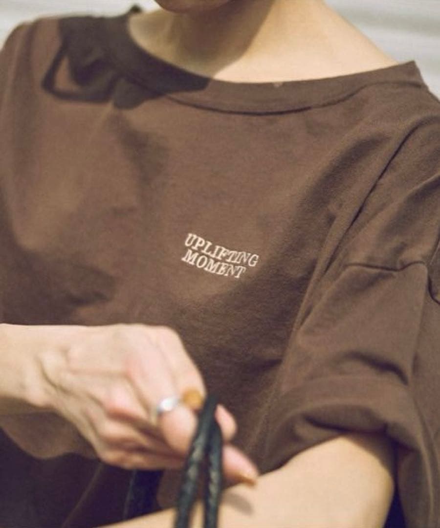 FRAMeWORK haru コラボ　ロゴTEE ブラウン