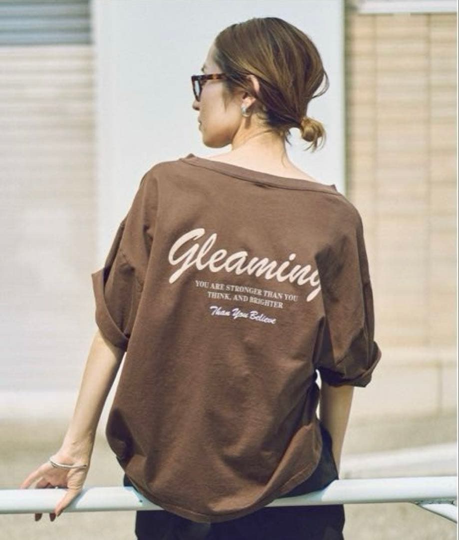 FRAMeWORK haru コラボ　ロゴTEE ブラウン