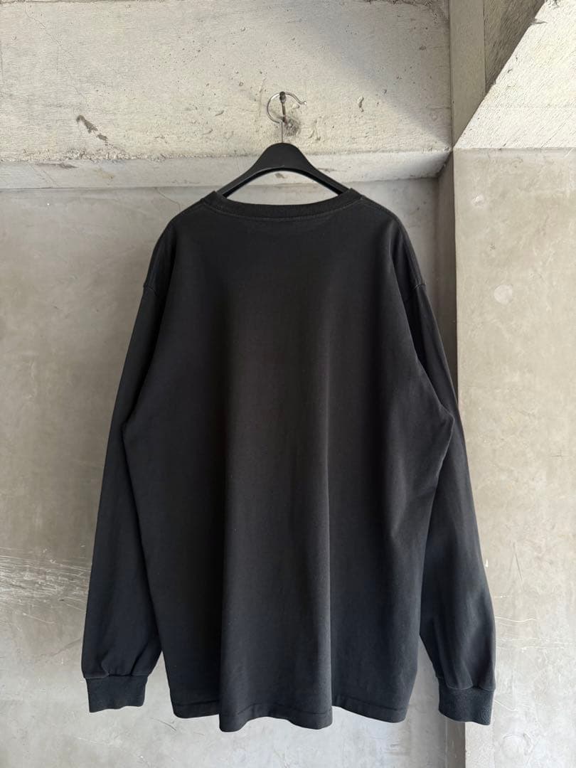 トップス AURALEE LUSTER PLAITING L/S TEE BLACK