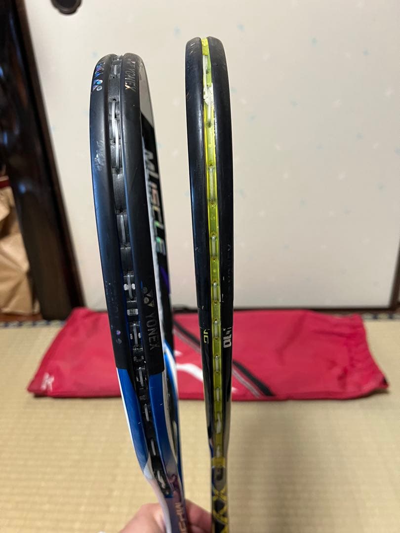ソフトテニス ミズノ ジストゼロ YONEX マッスルパワー300 2本セット