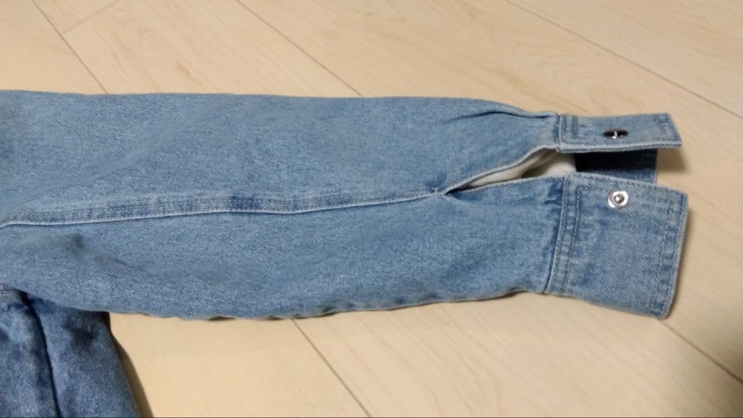 【S】adidas ボア　襟付き　デニム　ジャケット 　レディース　XS