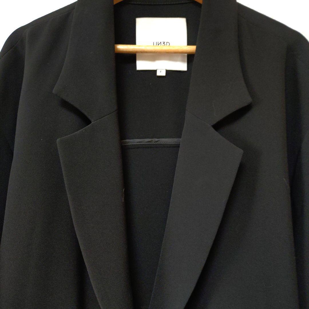 UN3D. ブラック テーラードジャケット F　レア