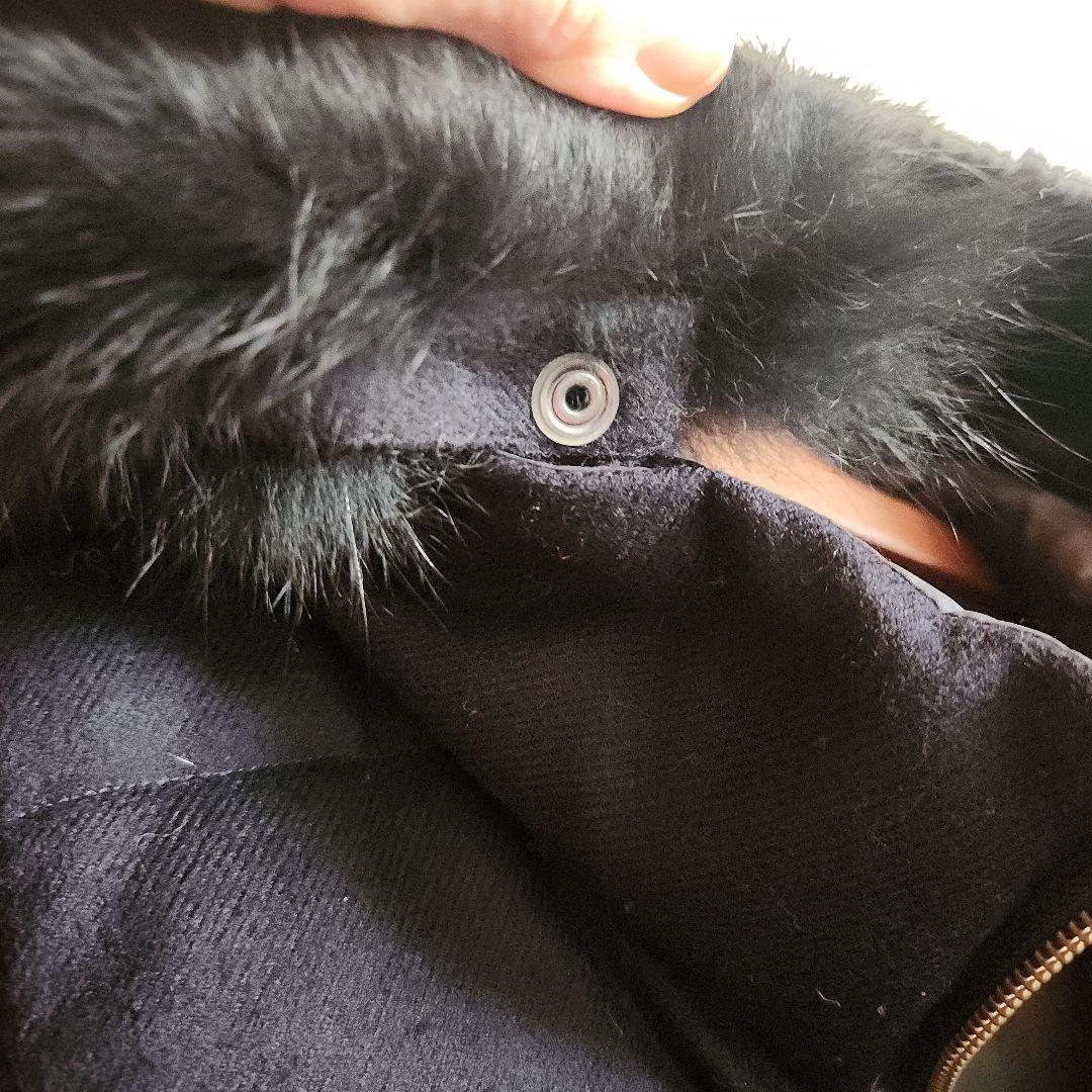 アナイ　フォックスファー付リバーシブルネイビーダウンベスト38