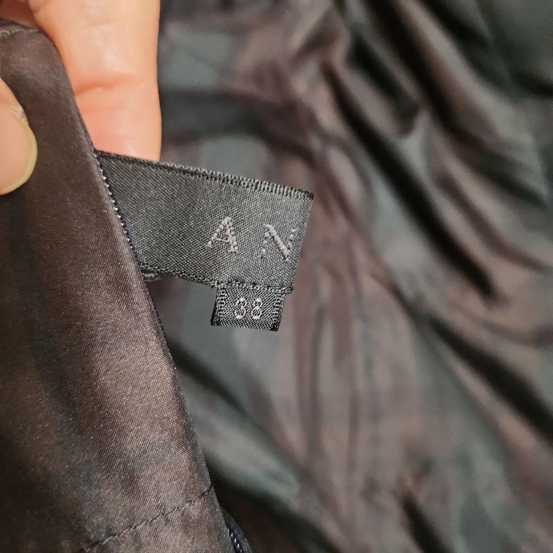 アナイ　フォックスファー付リバーシブルネイビーダウンベスト38