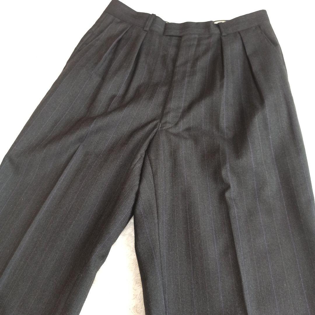 美品 ポールスミス カノニコ スーツ 2B ストライプ チャコールグレー M