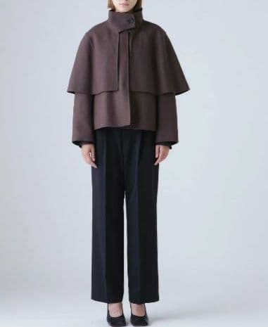 2022AW ADORE ライトリバーケープ付き ノーカラージャケット