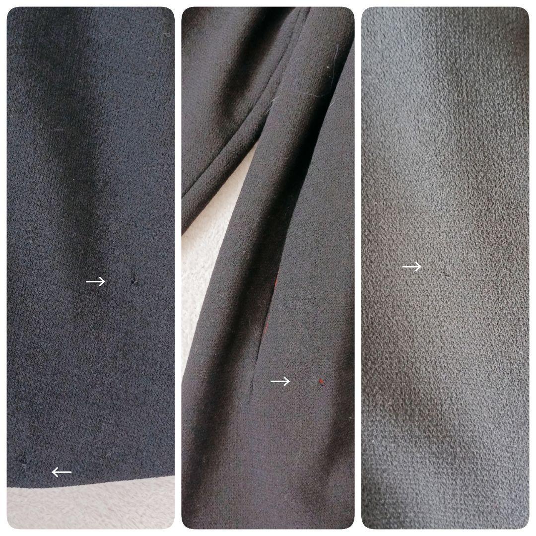 sybilla シビラ ウール100% ロングコート L 黒 赤くるみボタン