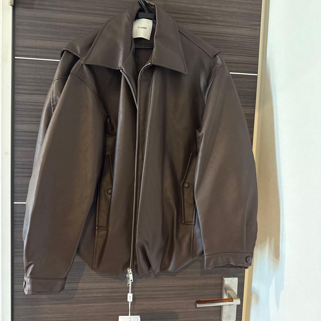 CLANE フェイクレザーオーバーサイズバルーンジャケット