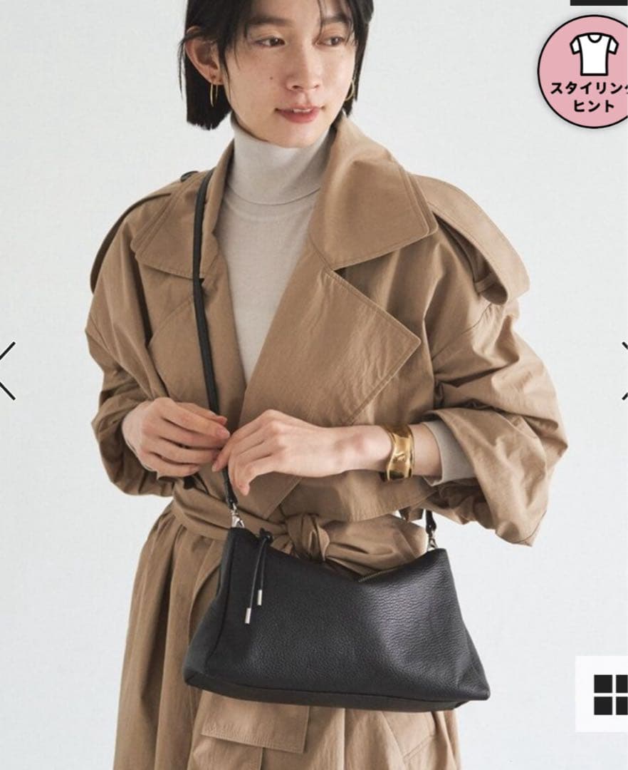 現行販売品！ラシット　レザー　2wayショルダーバッグ　ブラック